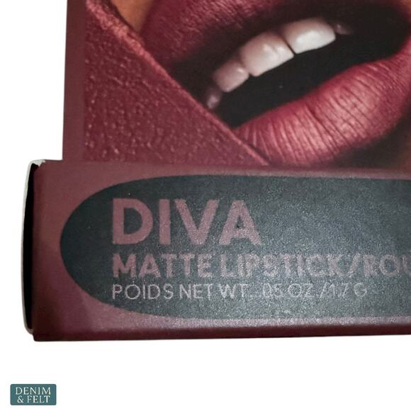 MAC Matte Maximal Lipstick 603 Diva Deep Burgundy Red .05oz Mini Travel NEW - Picture 7 of 11